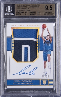 2018-19 Panini National Treasures "Rookie Patch Autographs" (RPA) Limited Edition #127 Luka Doncic Signed Patch Rookie Card (#16/20) – BGS GEM MINT 9.5/BGS 10